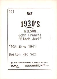 1972 TCMA The 1930's #291 John Wilson Back