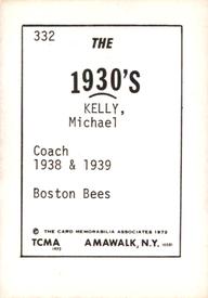 1972 TCMA The 1930's #332b Michael Kelly Back