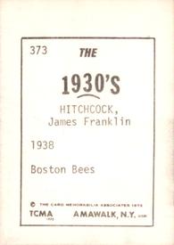 1972 TCMA The 1930's #373 Jimmy Hitchcock Back