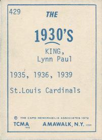 1972 TCMA The 1930's #429 Lynn King Back