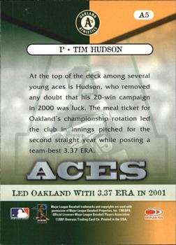 2001 Donruss Class of 2001 - Aces #A5 Tim Hudson  Back
