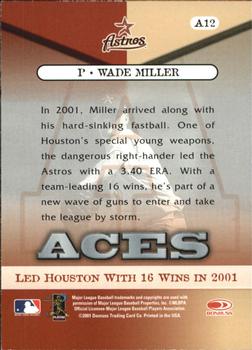 2001 Donruss Class of 2001 - Aces #A12 Wade Miller  Back