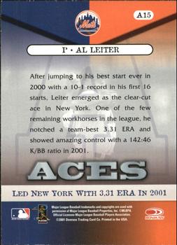 2001 Donruss Class of 2001 - Aces #A15 Al Leiter  Back
