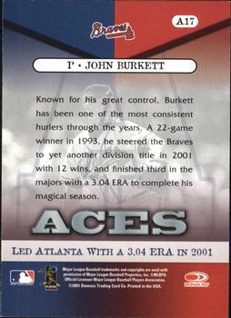 2001 Donruss Class of 2001 - Aces #A17 John Burkett  Back