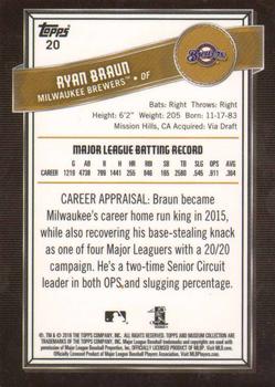 2016 Topps Museum Collection - Blue #20 Ryan Braun Back
