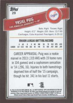 2016 Topps Museum Collection - Blue #29 Yasiel Puig Back