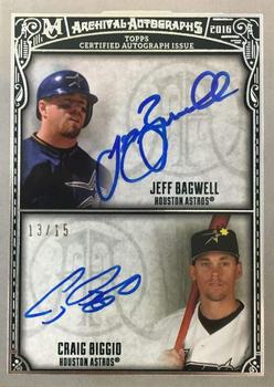 2016 Topps Museum Collection - Dual Archival Autographs #DA-BB Jeff Bagwell / Craig Biggio Front