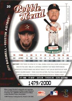 2001 Donruss Class of 2001 - Bobble Head Cards #20 Jeff Bagwell  Back