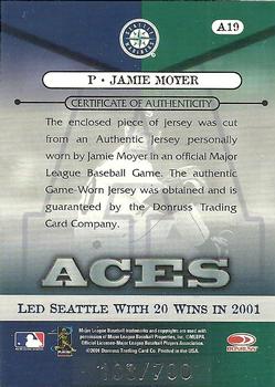 2001 Donruss Class of 2001 - Diamond Aces #A19 Jamie Moyer Back