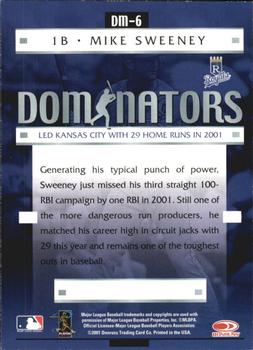 2001 Donruss Class of 2001 - Dominators #DM-6 Mike Sweeney  Back