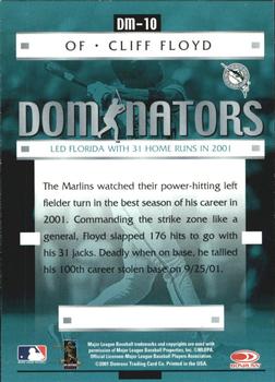 2001 Donruss Class of 2001 - Dominators #DM-10 Cliff Floyd  Back
