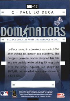 2001 Donruss Class of 2001 - Dominators #DM-12 Paul Lo Duca  Back