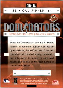 2001 Donruss Class of 2001 - Dominators #DM-18 Cal Ripken Jr.  Back