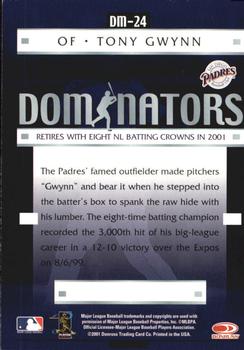 2001 Donruss Class of 2001 - Dominators #DM-24 Tony Gwynn  Back