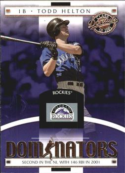 2001 Donruss Class of 2001 - Dominators #DM-26 Todd Helton  Front