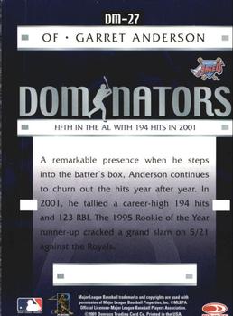 2001 Donruss Class of 2001 - Dominators #DM-27 Garret Anderson  Back