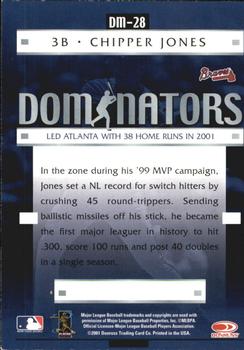 2001 Donruss Class of 2001 - Dominators #DM-28 Chipper Jones  Back