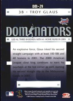 2001 Donruss Class of 2001 - Dominators #DM-29 Troy Glaus  Back