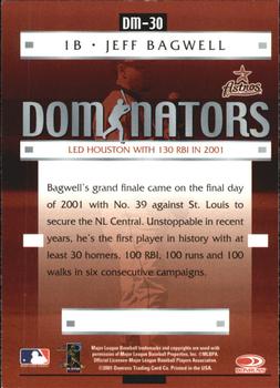 2001 Donruss Class of 2001 - Dominators #DM-30 Jeff Bagwell  Back