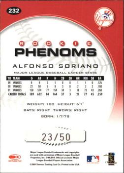 2001 Donruss Class of 2001 - First Class #232 Alfonso Soriano Back