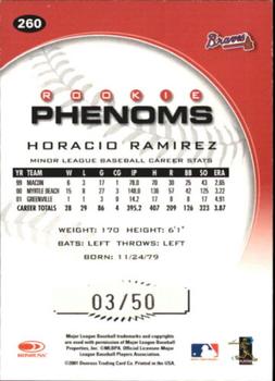 2001 Donruss Class of 2001 - First Class #260 Horacio Ramirez Back