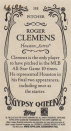 2016 Topps Gypsy Queen - Mini Green #348 Roger Clemens Back