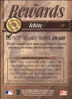 2001 Donruss Class of 2001 - Rewards #RW2 Ichiro Back