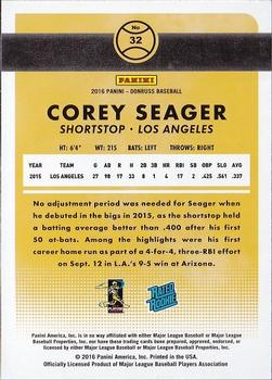 2016 Donruss - Pink Border #32 Corey Seager Back