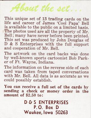 1976 D&S Enterprises 'Cool Papa' Comments #NNO About the set... Back