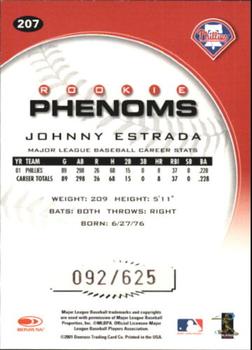 2001 Donruss Class of 2001 - Rookie Autographs #207 Johnny Estrada Back