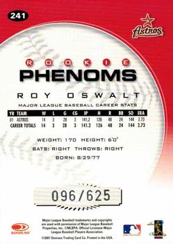 2001 Donruss Class of 2001 - Rookie Autographs #241 Roy Oswalt Back