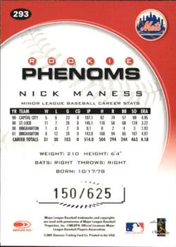 2001 Donruss Class of 2001 - Rookie Autographs #293 Nick Maness Back