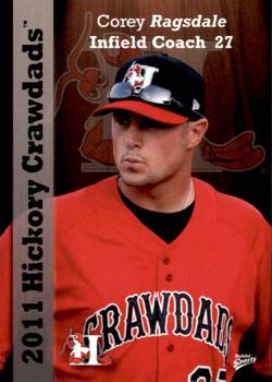 2011 MultiAd Hickory Crawdads #25 Corey Ragsdale Front