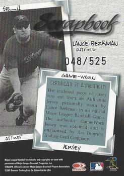 2001 Donruss Class of 2001 - Scrapbook #SB-4 Lance Berkman Back