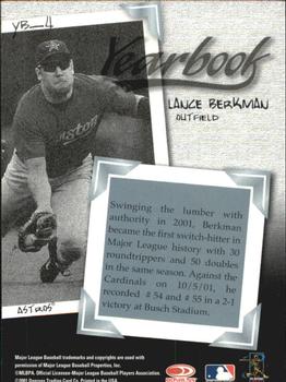 2001 Donruss Class of 2001 - Yearbook #YB-4 Lance Berkman  Back