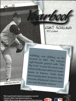2001 Donruss Class of 2001 - Yearbook #YB-10 Curt Schilling  Back