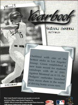2001 Donruss Class of 2001 - Yearbook #YB-13 Shawn Green  Back