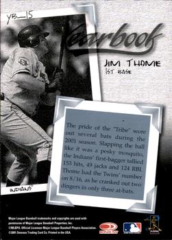 2001 Donruss Class of 2001 - Yearbook #YB-15 Jim Thome  Back