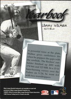 2001 Donruss Class of 2001 - Yearbook #YB-16 Larry Walker  Back