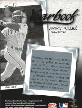 2001 Donruss Class of 2001 - Yearbook #YB-17 Jimmy Rollins  Back