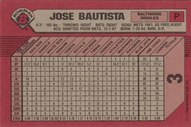 1989 Bowman #3 Jose Bautista Back