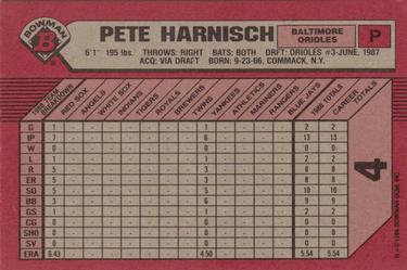 1989 Bowman #4 Pete Harnisch Back