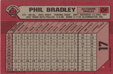 1989 Bowman #17 Phil Bradley Back