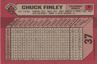 1989 Bowman #37 Chuck Finley Back
