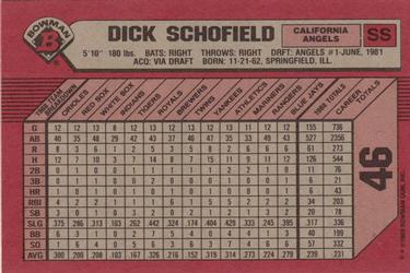 1989 Bowman #46 Dick Schofield Back