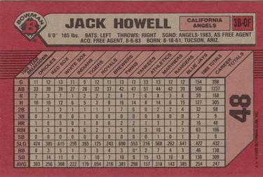 1989 Bowman #48 Jack Howell Back