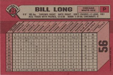 1989 Bowman #56 Bill Long Back