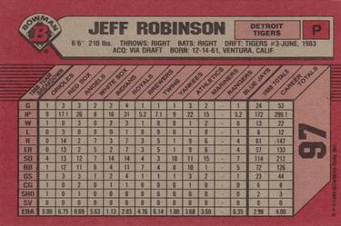 1989 Bowman #97 Jeff Robinson Back