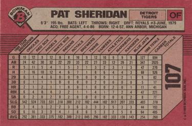 1989 Bowman #107 Pat Sheridan Back
