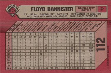 1989 Bowman #112 Floyd Bannister Back
